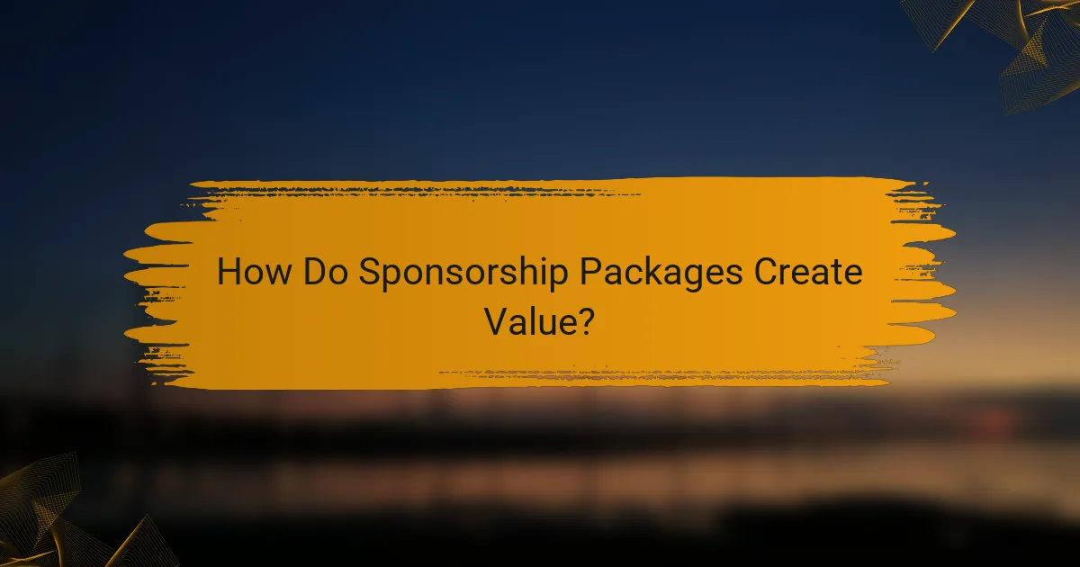 How Do Sponsorship Packages Create Value?