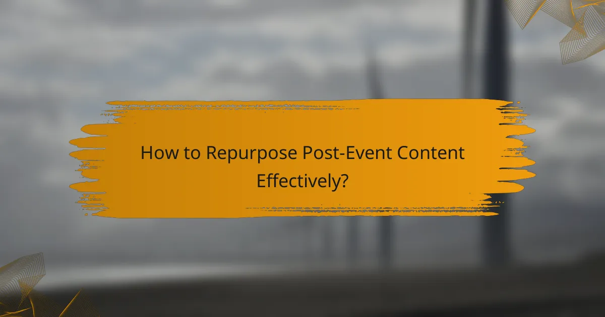 How to Repurpose Post-Event Content Effectively?