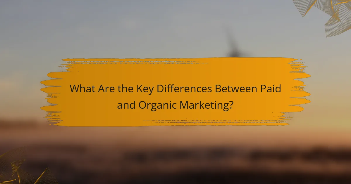 What Are the Key Differences Between Paid and Organic Marketing?